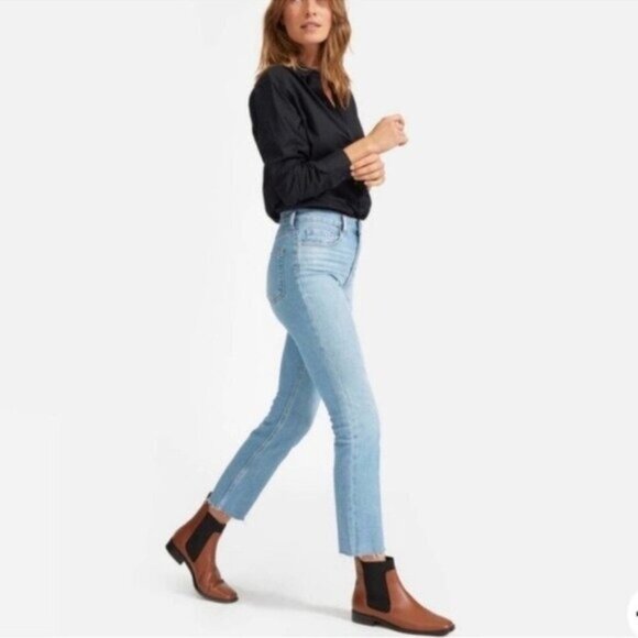 NWT Everlane The Italian Leather Square Toe Chelsea Boot 9.5 Peanut Heel Ankle - Picture 5 of 14